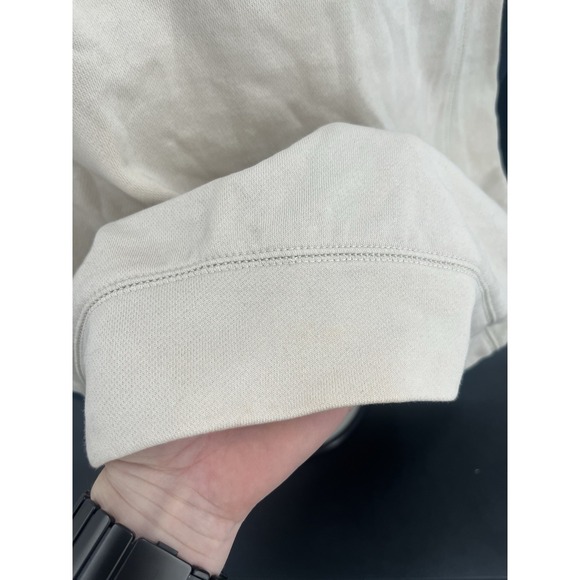 Adidas Originals Trefoil Raglan Crewneck Sweatshirt Oatmeal Navy Red Men's Large - Picture 14 of 16